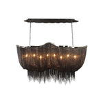 Black Chrome Eight-Light Chandelier
