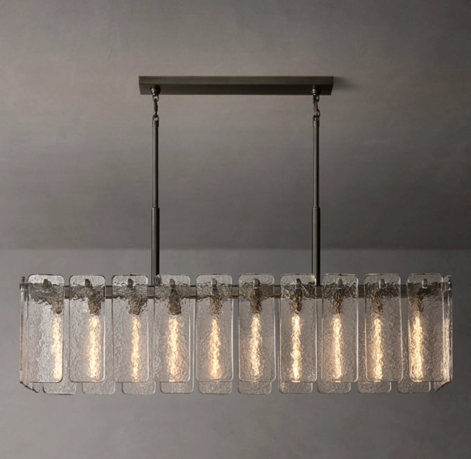Calamette Glass Rectangular Chandelier 60"