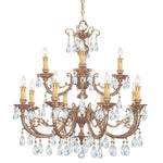 Etta Ornate Cast Brass Eight-Light Chandelier with Swarovski Strass Crystal