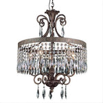 Bronze Gold Five-Light Chandelier with Crystal Accents