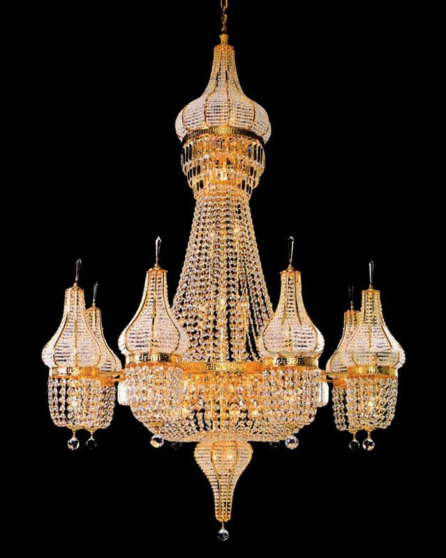 46 light Custom chandelier in gold finish