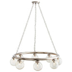 Nero Chandelier, 24-Light, LED, Black, Aged Brass, Frosted White Shade, 30"W (3-685-1540 42R2G)