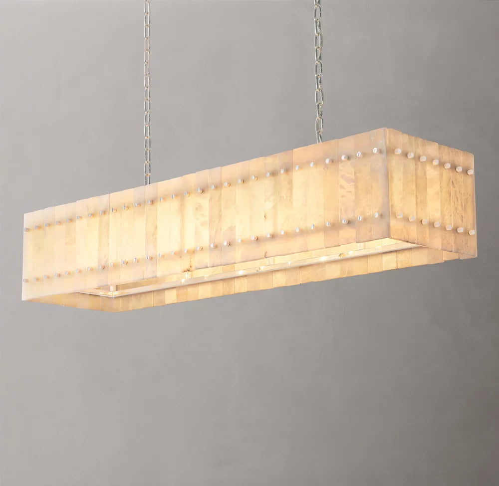 San Marco Alabaster Linear Chandelier 54"