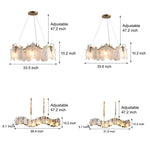 Round Long Wave Glass Clouds 3 Step Dimming Luxury French Style Chandelier