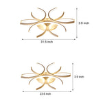 Simple Semi-Circle Lines Flower LED Dimmable Modern Ceiling Light Fixture