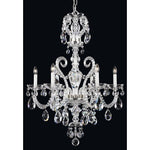 Novielle Polished Silver Six-Light Clear Spectra Crystal Chandelier, 25W x 36H x 25D