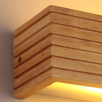 Wood Rectangular Waterproof LED Nordic Wall Sconce Lighting Mirror Light