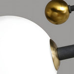 4/6/8-Light Modern Sputnik Globe Semi-Flush Mount Light with White Glass Shade