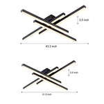 4-Light Modern Linear Parallax Ceiling Lamp LED Flush Mount Ceiling Light