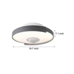 Modern 6-Speed Bladeless Ceiling Fan with Dimmable LED Light- Round