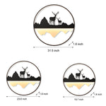 Round Mountain Scenery Silhouette Dimmable with Remote Outdoor Wall Lights