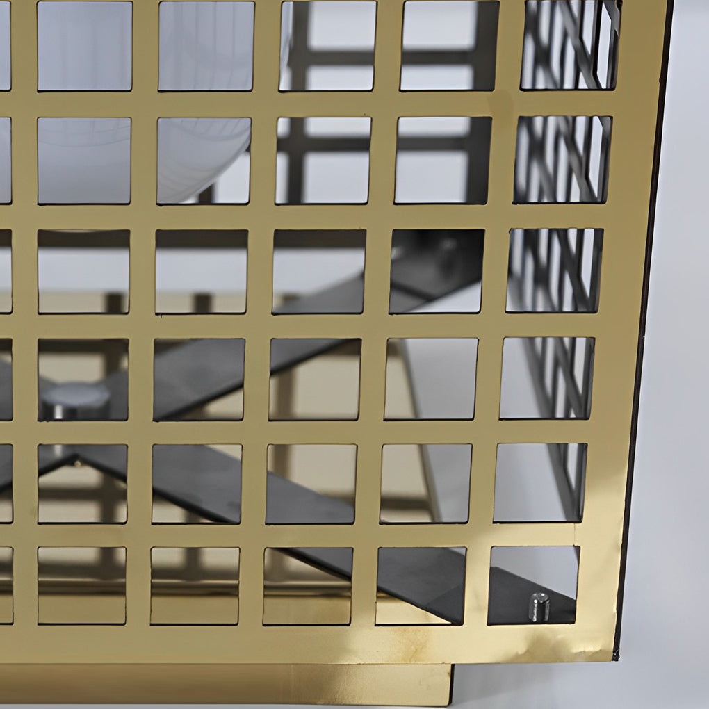 Square Creative Hollow LED Waterproof Gold Modern Solar Pathway Lights