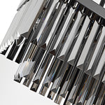 Rectangular Crystal LED 3 Step Dimming Smoke Gray Modern Chandelier