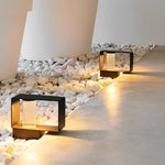 Creative Waterproof LED Black Modern Outdoor Solar Lawn Light Path Lights