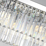 Rectangular Metal Crystal 3 Step Dimming Nordic Dining Room Chandelier