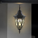 Vintage Flower Pattern Waterproof Black American Style Solar Wall Lamp