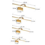 Brass Linear LED Bathroom Vanity Light with Curved Rod Design Elegant Mirror Fixture