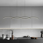 Wavy Lines Minimalist LED Ins Nordic Dining Room Chandeliers Hanging Lamp