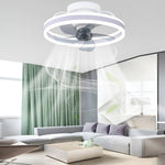 Round Stepless Dimming LED 360° Rotating Modern Ceiling Fan Light