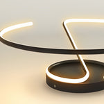 16 inch Sleek Wire-inspired Circular Modern LED Semi Flush Mount Ceiling Light