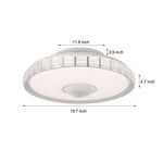 19.69'' Bladeless LED Indoor Smart Ceiling Fan with Light and Remote Control