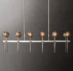 Boule De Cristal Smoke Glass Double Linear Chandelier 60"