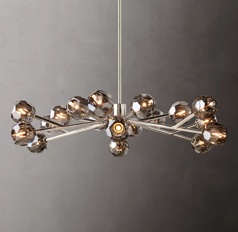 Boule De Cristal Smoke Glass Round Chandelier 48"