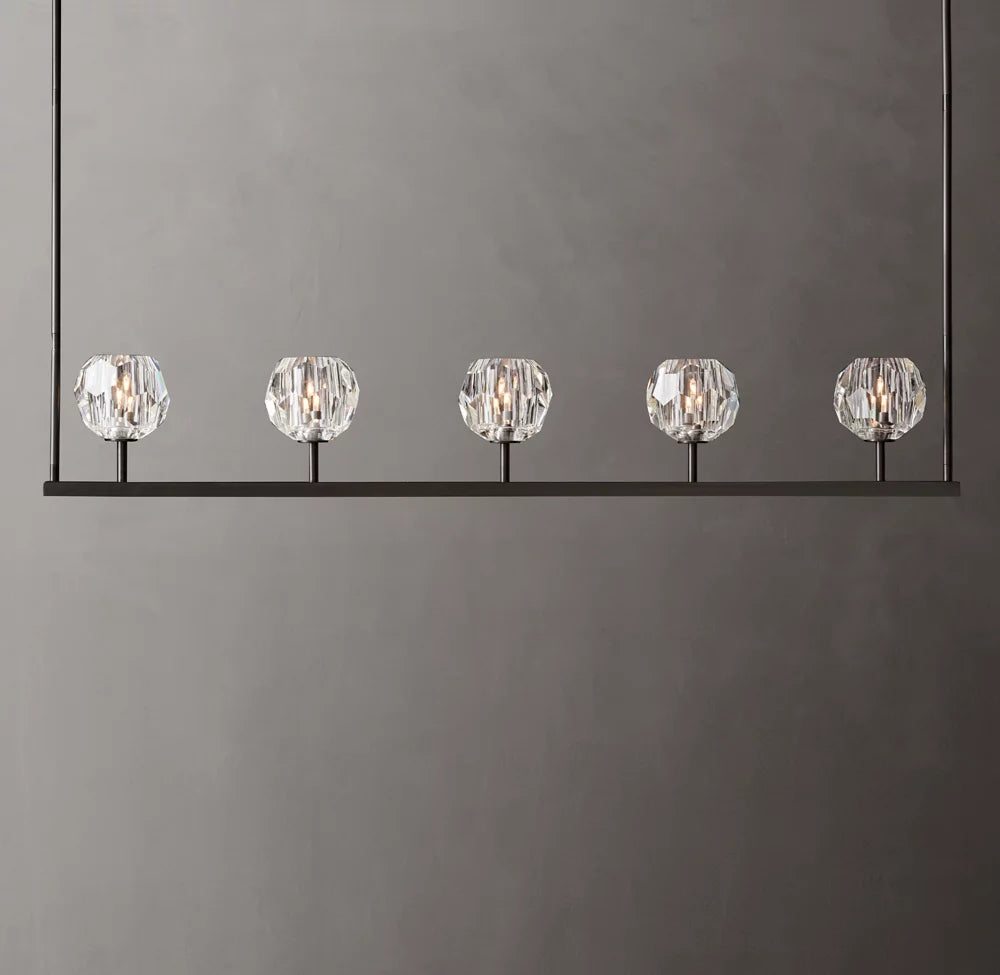 Boule De Cristal Clear Glass Linear Chandelier 48"