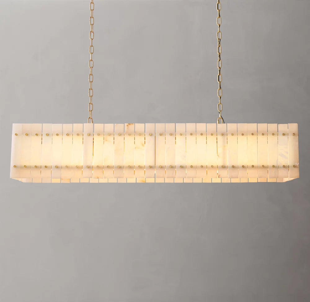 San Marco Alabaster Linear Chandelier 54"