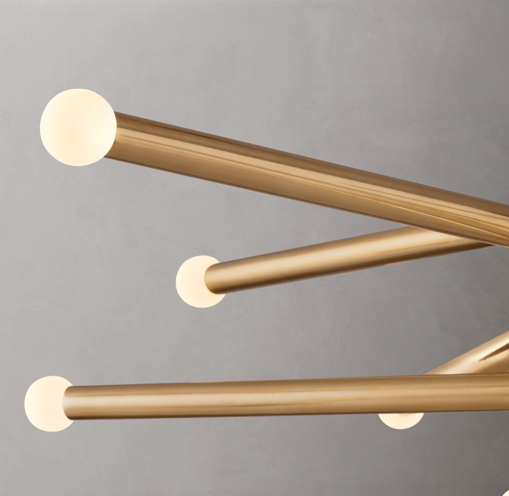 Rousseau 10-Light Mobile Etched Rod Chandelier