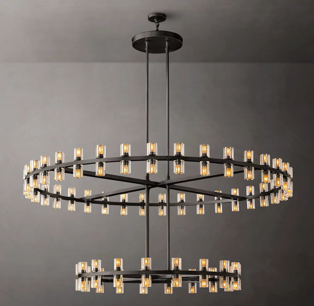 Arcachon LED Round Two-Tier Chandelier 60"