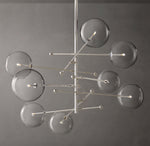Glass Globe Mobile Eight-Arm Chandelier 79"