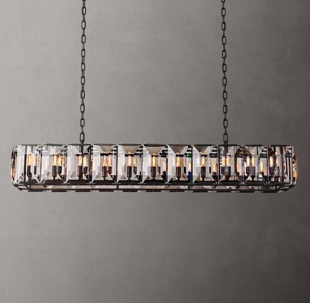 Harlow Crystal Rectangular Chandelier 74"