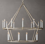 19TH C. ENGLISH OPENWORK TWO-TIER ROUND CHANDELIER 50"