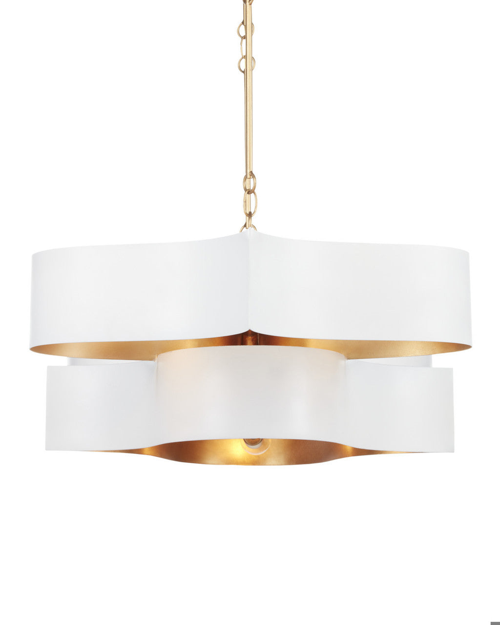 Grand Lotus Oval White Chandelier