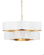 Grand Lotus Oval White Chandelier