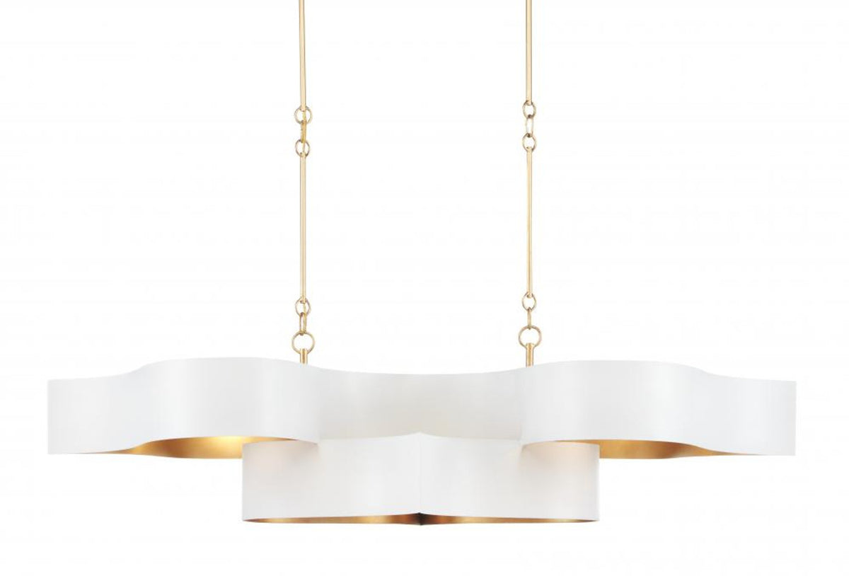 Grand Lotus Oval White Chandelier