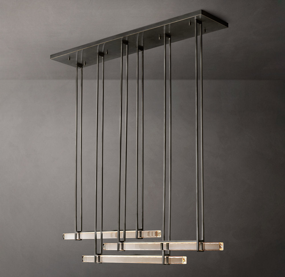 Audubon Crystal Triple Bar Linear Chandelier