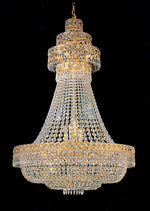 Entryway/ foyer large crystal chandelier in gold plated finish