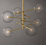 Glass Globe Mobile Six-Arm Chandelier 55"