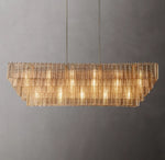 Sirene Clear Glass Rectangular Chandelier 77"
