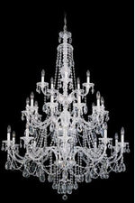 Silver 25-Light Clear Heritage Handcut Crystal Chandelier, 45W x 61H x 45D