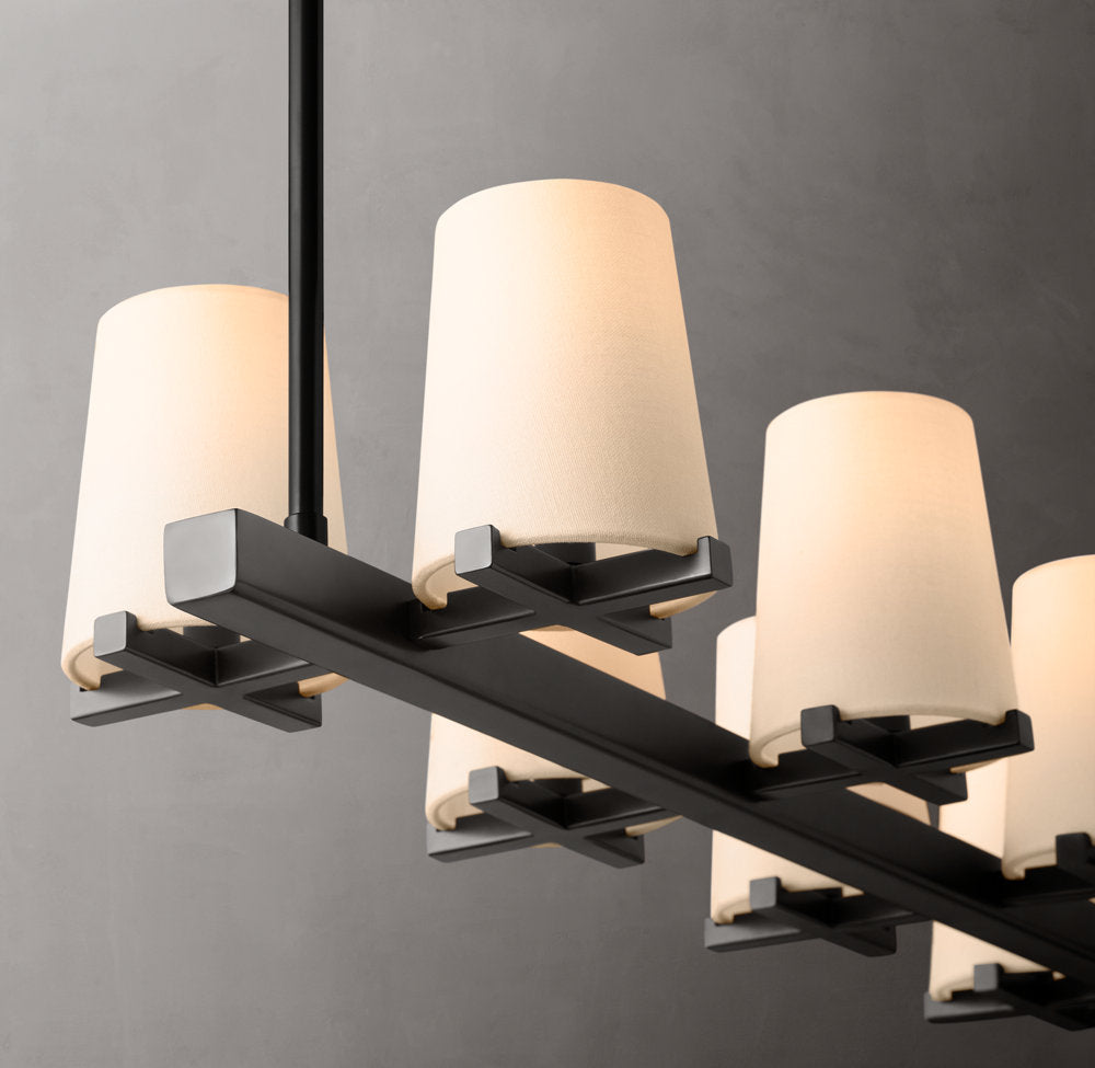 Pauillac Fabric Shade Linear Chandelier 60"