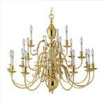 Twenty-One-Light Polished Brass Chandelier