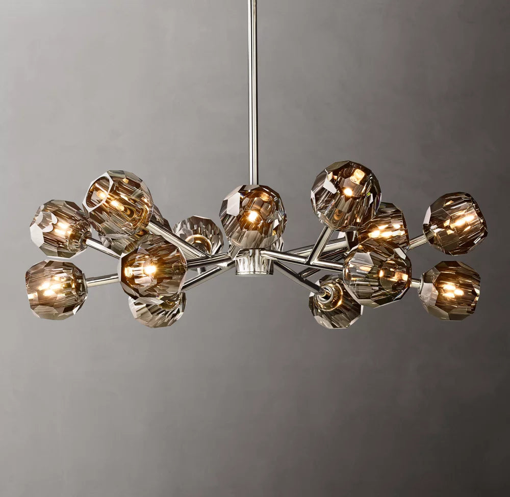Boule De Cristal Smoke Glass Round Chandelier 36"