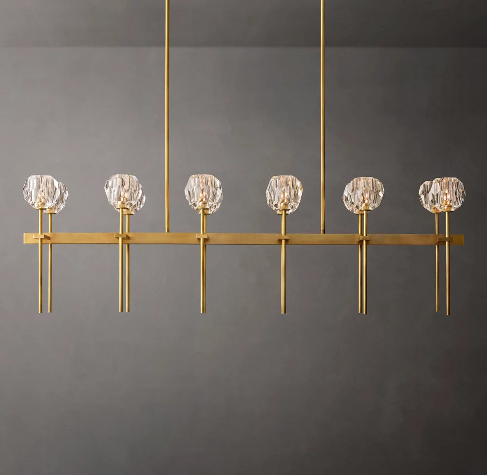 Boule De Cristal Clear Glass Double Linear Chandelier 60"