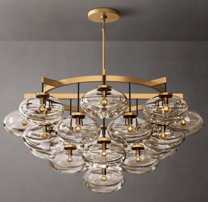 Cabrette Clear Glass Round Chandelier 48"