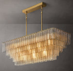 Sirene Clear Glass Rectangular Chandelier 59"