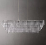 Sirene Clear Glass Rectangular Chandelier 77"