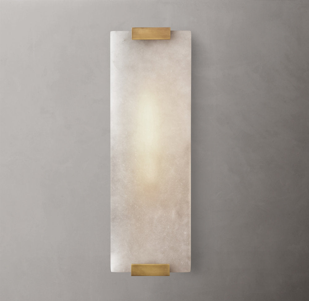 Hand-Carved Alabaster Grand Sconce